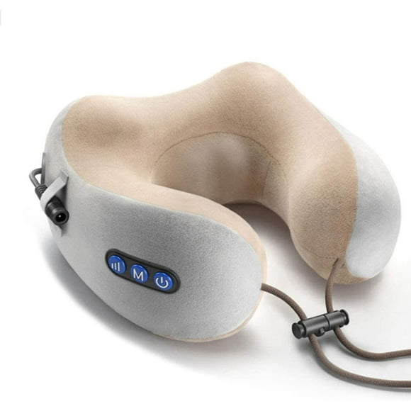 MKL Innovations® U Shaped Kneading Neck Pillow Vibration Kneading Cervical Pillow Portable Waist Shoulder Electric Massage Pillow Travel U-Shaped