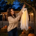 thumbnail image 7 of Clearance! 3FT Halloween Swinging Ghost Outdoor Decor, 3 Pack Lighted Dog Hanging Ghost Decor | Floating Swinging Display Warm LED Glow Tree Porch Yard Patio Indoor Outdoor Halloween Party Decor, 7 of 7