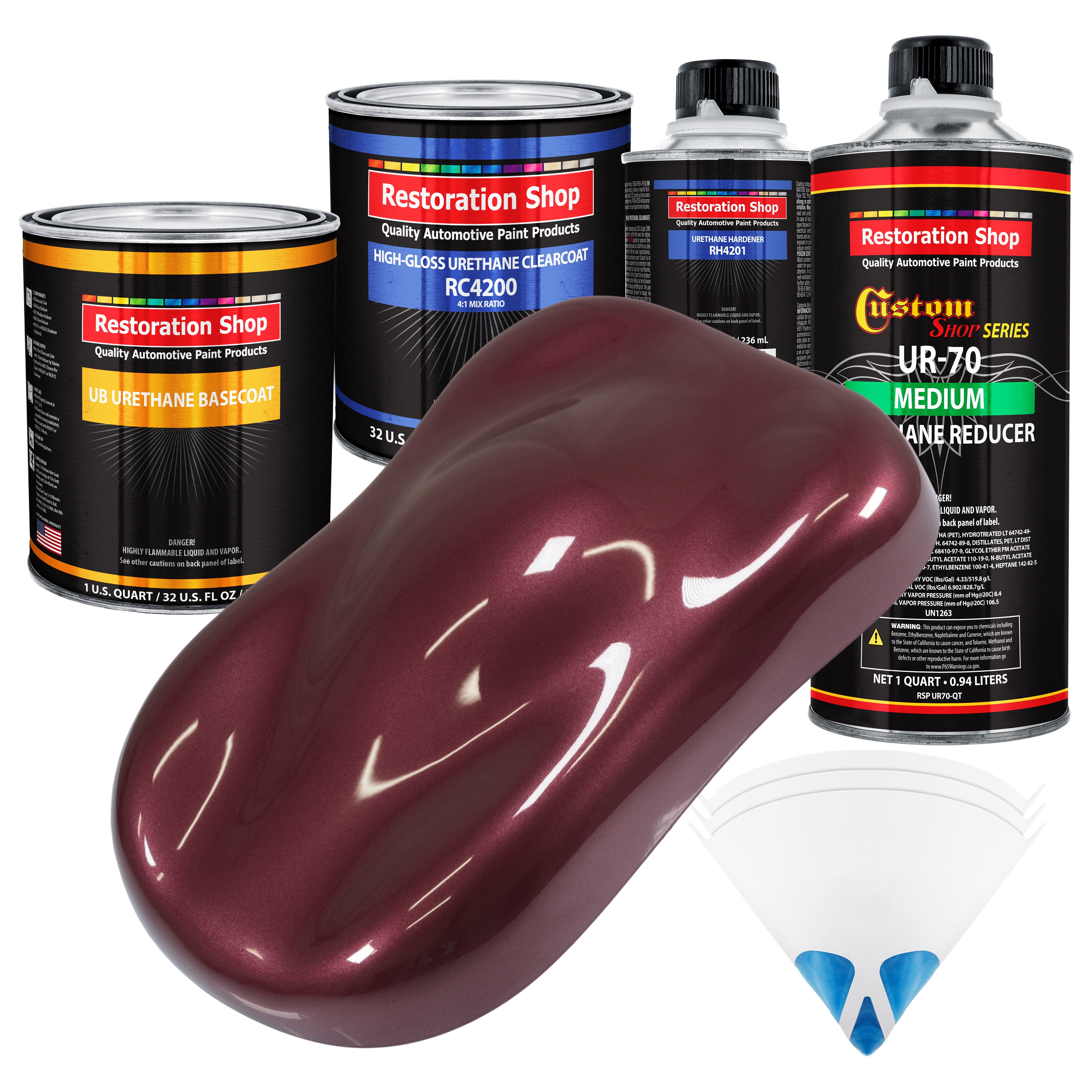 Vintage Burgundy Metallic Quart URETHANE BASECOAT CLEARCOAT Car Auto Paint Kit