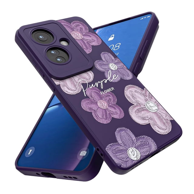Threehao Funda para OPPO Reno 11F Case Uso Rudo, Ultra Delgado Flexible Púrpura Suave TPU Silicona C