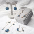 thumbnail image 2 of Pendientes de borlas Pendientes Blue Star Planet Pendientes largos asimétricos Pendientes de nicho, 2 of 5