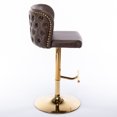 thumbnail image 4 of Newboti Furniture Swivel Barstools Adjusatble Seat Height, Modern PU Upholstered Bar Stools with the whole Back Tufted, for Home Pub and Kitchen Island（Brown, Set of 2） 80101, 4 of 16