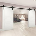 thumbnail image 3 of Modern Double Barn Door 48 x 80 inches / Mela 7001 Matte White / 13FT Rail Track Set / Solid Panel Interior Doors, 3 of 5