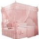 thumbnail image 5 of Malla de mosquitero de Malla Rectangular Princesa de Lujo 3 Aberturas Laterales Poste Cama Cortina Pabellón de Malla de mosquitera para el Dormitorio(150 * 200 * 200-Rosado) Cortinas cónicas Higoodz Necesidades diarias, 5 of 7