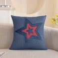 thumbnail image 3 of 4th of July Pillow Covers 18x18, USA Flag Patriotic Decor Red White Blue Independence Memorial Day Soft Cushion Case for Sofa Couch (1pc), 3 of 8