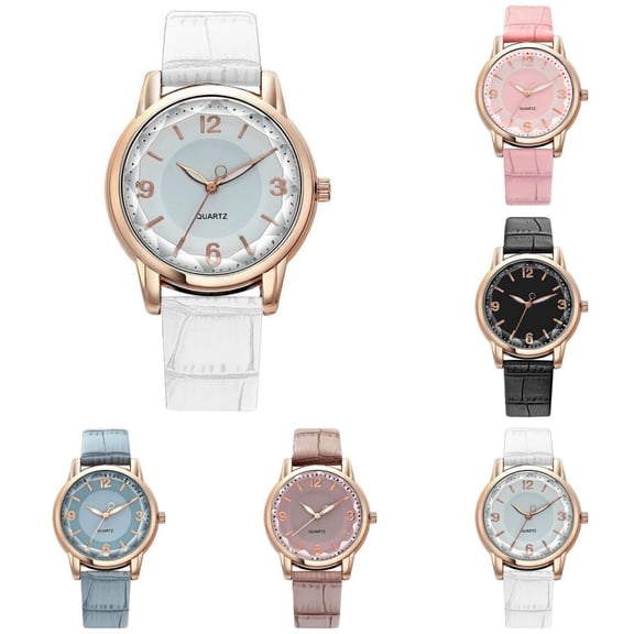 Resicozy Quartz Watches for Women Classic Simple Clear Arabic Numeral Easy to Dial Quartz Round Watches with Leather Strap Black