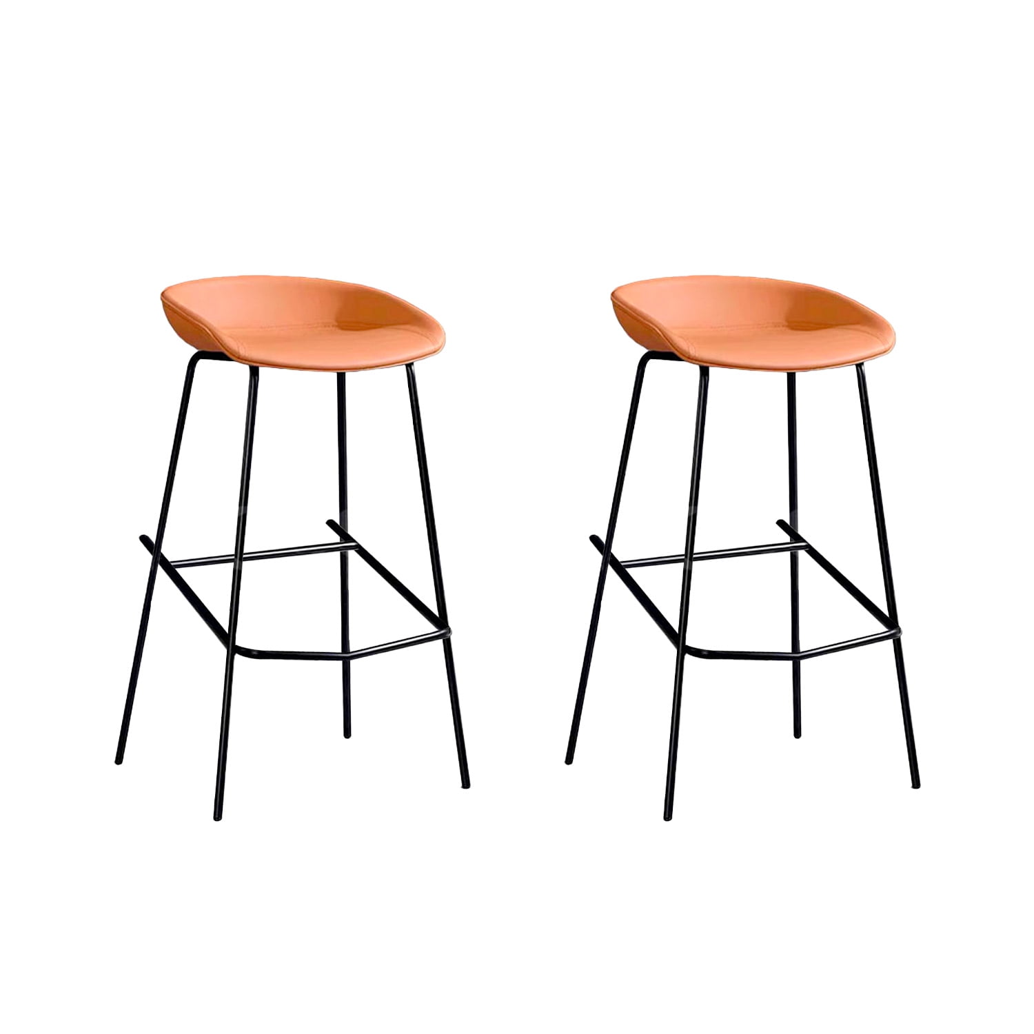 Pack De 2 Sillas Taburetes Altas De Bar Con Patas De Metal