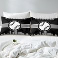 thumbnail image 4 of Erosebridal Game Bed Sheets Sport Fitted Sheet Full Size, Baseball Sheets Black Grey Bedding Super Cozy Soft 3-Piece, 4 of 5