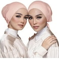 thumbnail image 6 of 3PCS Women Under Hijab Cap Stretchy: Muslim Hijab Undercap Non Slip, Hijab Caps Under Scarf Sleeping Cap, Tie-Back Super Soft, 6 of 7