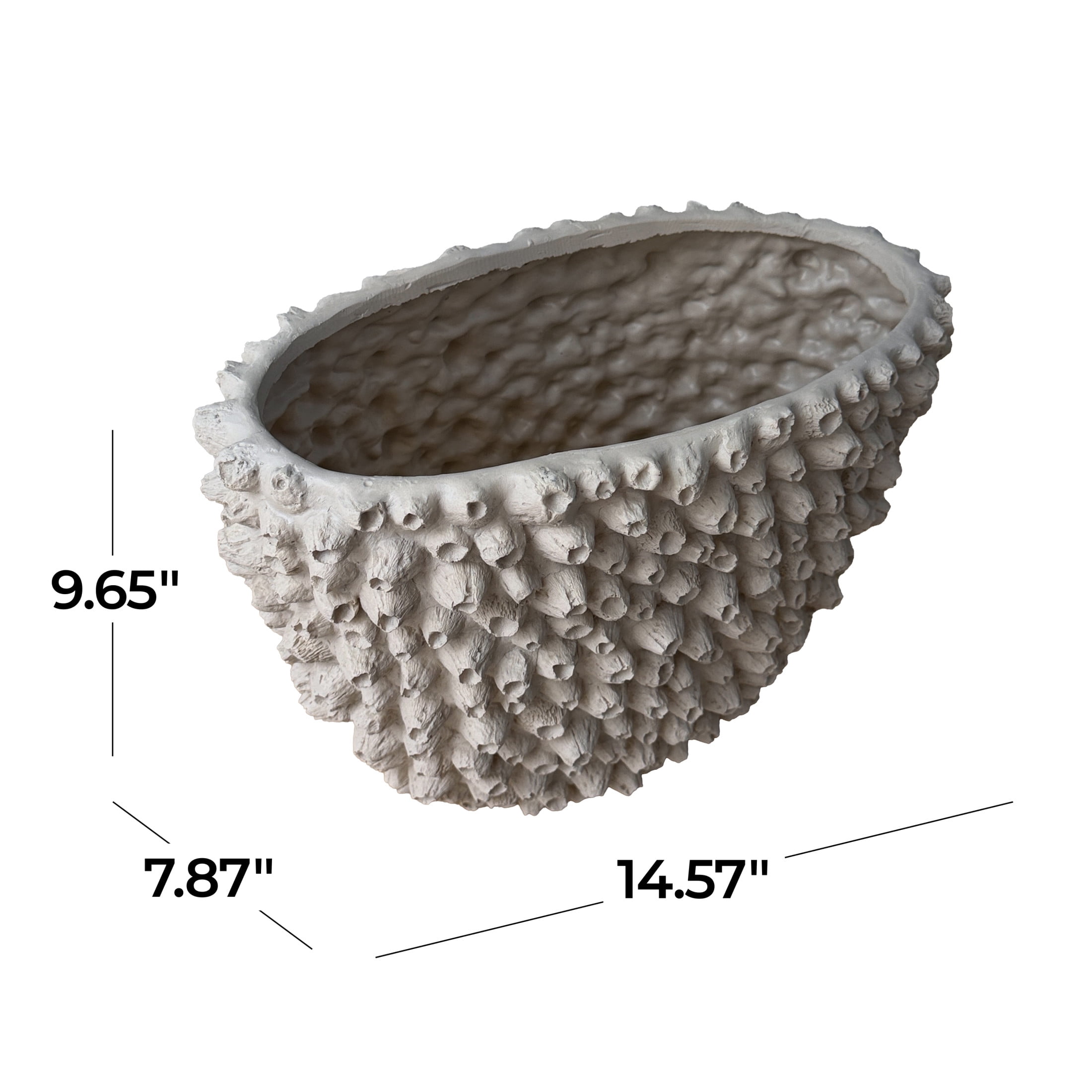 DecMode 10" Coral Textured Beige Polyresin Vase