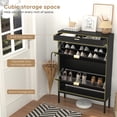 thumbnail image 6 of Brafab Shoe Storage Cabinet, Slim Entryway Shoe Organizer with Sun Pattern Doors, 1 Pack, 6 of 7