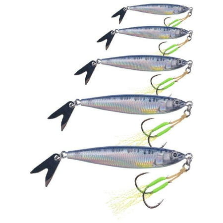 5Pcs Metal Spoon Lures Baits Casting Spinner Baits Steel Single Hook Fishhooks