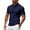 Navy, variant on hoksml Men Business Casual Shirts Golf Ball Uniform Solid Color Collared Polo Shirt Fashion Casual Loose Button Lapel Short Sleeve Top