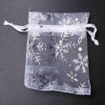 thumbnail image 3 of 500 PCS Organza Bolsas de Regalo de Boda Bolsas con CordóN de Joyería Bolsas Copos de Nieve Blancos Plateados Impresos Bolsos de Fiesta Transparentes, 3 of 5