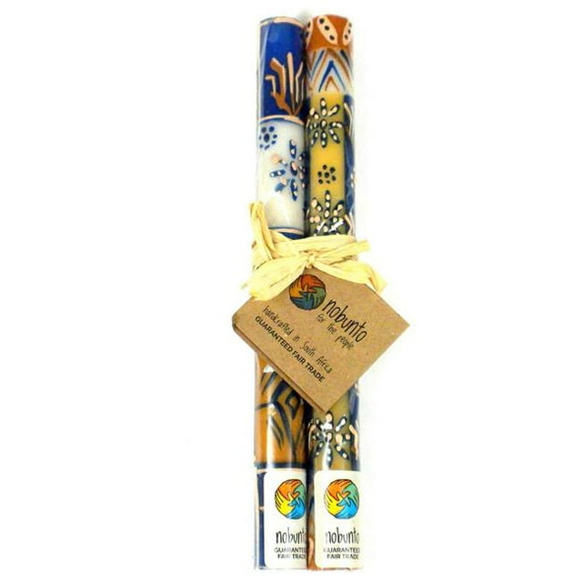 Nobunto PCPOTDUR-595668 Bougies Hautes Peintes à la Main & Commerce Équitable, Design Durra - Paire