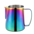 thumbnail image 1 of Stainless Steel Milk Frother - 400ml Steaming Pitcher - Perfect for Latte Art, Espresso & Cappuccino - Rainbow Color, 1 of 4