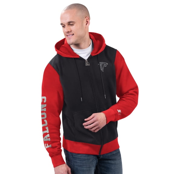 Men's Starter Black/Red Atlanta Falcons Thursday Night Gridiron Full-Zip Hoodie