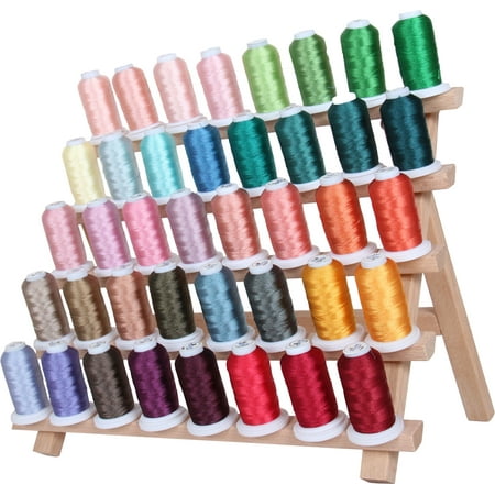 Iris Embroidery Thread (Threadart 40 Spool Polyester Embroidery Machine Thread Set Vivid Colors | 500M Spools 40wt | For Brother Babylock Janome Singer Pfaff Husqvarna Bernina Machines - 4 Sets)