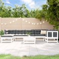 thumbnail image 1 of vidaXL 8 Piece Garden Lounge Set with Cushions White Solid Wood, 1 of 5