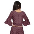 thumbnail image 4 of Moomaya Printed Long Palazzo And V- Neck Crop Top Set For Women Ethnic Dresses, 4 of 6