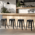 thumbnail image 2 of Alden Design Metal 24" Stackable Backless Counter Height Stools, Set of 4, Black, 2 of 10