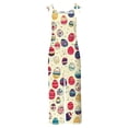 thumbnail image 4 of successthop Easter Jumpsuit Women Sleeveless One Piece Wide Leg Ruffle Outfits Print Baggy Clothes with Pockets White L, 4 of 5