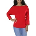 thumbnail image 2 of JONES NEW YORK Womens Red Dolman Sleeve Boat Neck Wear To Work Top Plus 3X, 2 of 2