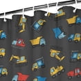 thumbnail image 3 of Cartoon Construction Vehicles Trucks Shower Curtain 36"x72" ,Bathroom Decorative Shower Curtains Set with 12 Hooks,Modern Waterproof Washable Shower Curtain, 3 of 6