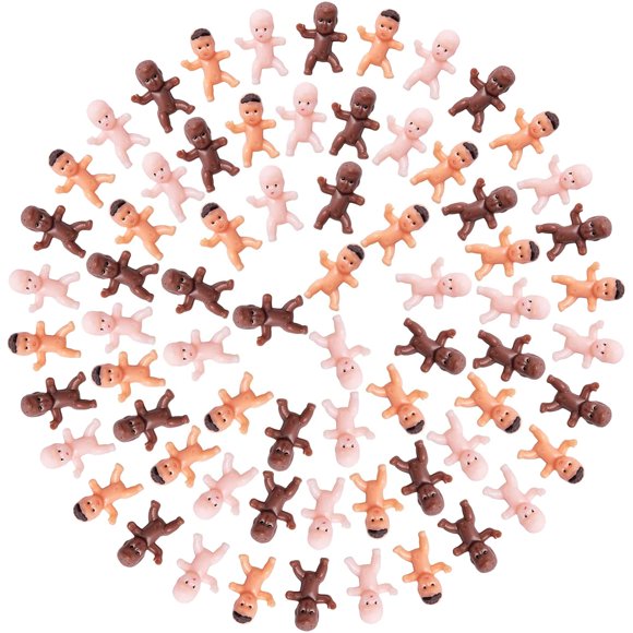 180 Pieces Mini Plastic Babies 1 Inch Baby Doll for Baby Shower Party Favors, Ice Cube Game, Party Decorations, Baby Bathing and Crafting