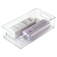 iDesign Linus Clear Plastic Stackable Deep Organizer Bin with Handles
