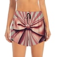 thumbnail image 2 of Vsdgher Retro Bow Athletic Shorts for Women, Women's Running Double Layer Shorts, High Waisted Yoga Shorts, Workout Athletic Shorts-Small, 2 of 7