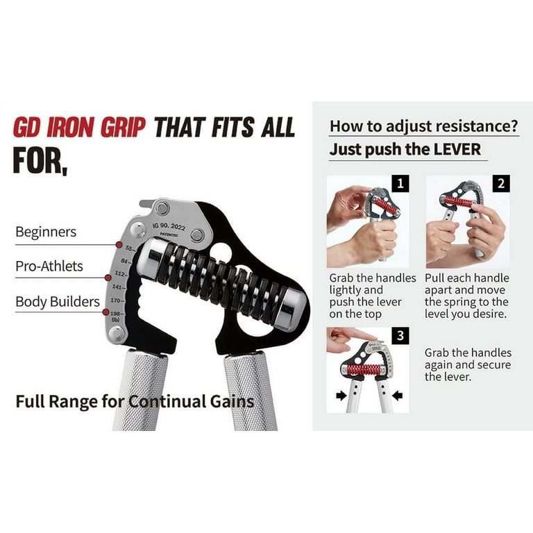 GD IRON GRIP 70 Hand Grip Strengthener (Adjustable hand grip) Wrist and  Forearm Strength Trainer Hand Strengthner
