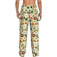 thumbnail image 3 of Uemuo Lemon Fruits Vegetables Pattern Men's Wide Leg Palazzo Lounge Pants with Pockets Light Weight Loose Comfy Casual Pajama Pants-X-Large, 3 of 9