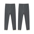 thumbnail image 2 of LZHGirlshop 2 Pack Baby Girl Pants Toddler Solid Color High Waisted Stretch Newborn Cotton Leggings Infant with Lace Trim Jogger Pants,2PC Gray,6-7T, 2 of 6