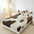 thumbnail image 4 of Manfei Chic Cow Print Twin Sheet Sets for Adult, Rustic Farmhouse Twin Fitted Sheet, Simple Fashion Style Flat Sheet, Super Cozy Room Decor, 3-Piece, 4 of 7