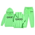 thumbnail image 2 of Kids Casual Tracksuit Set - Long Sleeve Printed Hoodie with Matching Pants, Warm and Soft Fall Winter Outfit for Girls 2-13, 2 of 7