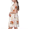 thumbnail image 2 of Easygdp Cute Sleepy Fox para Vestido Transpirable de Mujer, Vestido Suelto de Manga Corta con Pliegues y Bolsillos para el Verano, 2 of 6