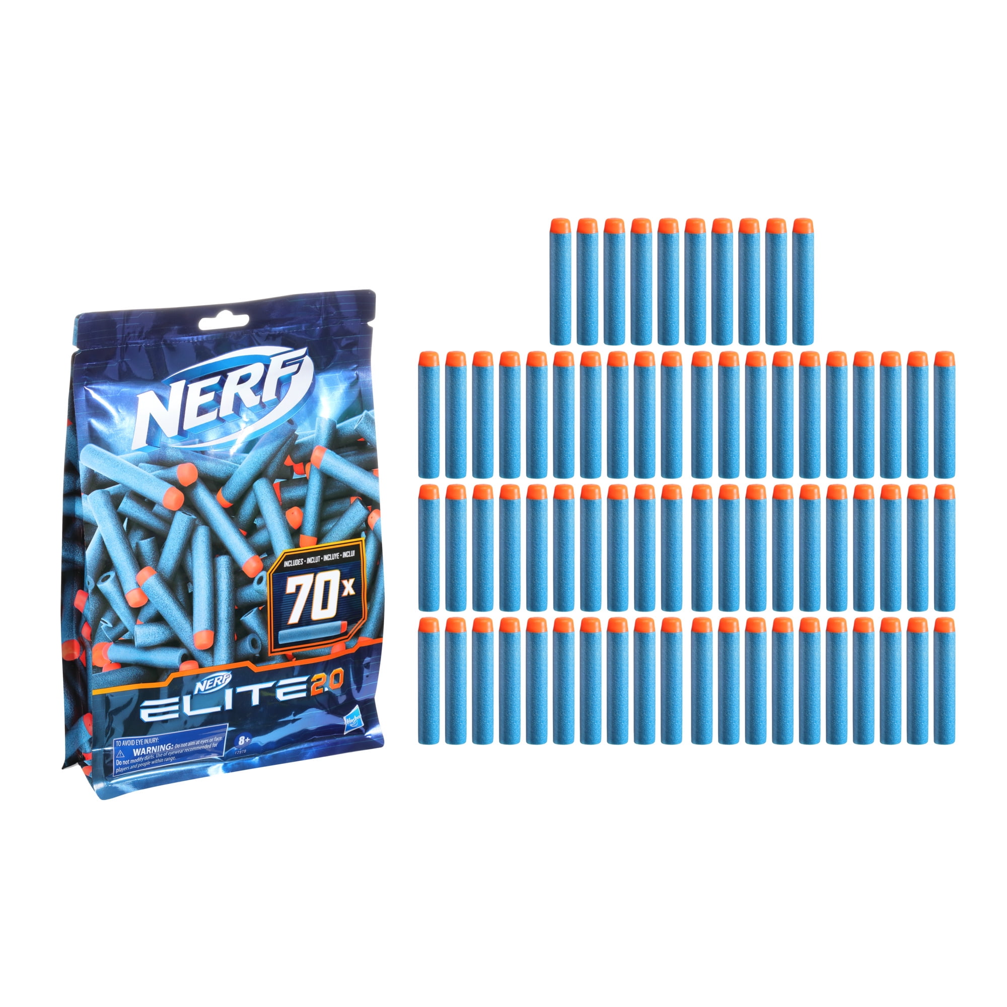 Nerf Elite 2.0 70-Dart Refill Pack, Includes 70 Official Nerf Elite 2.0 Darts for Blasters