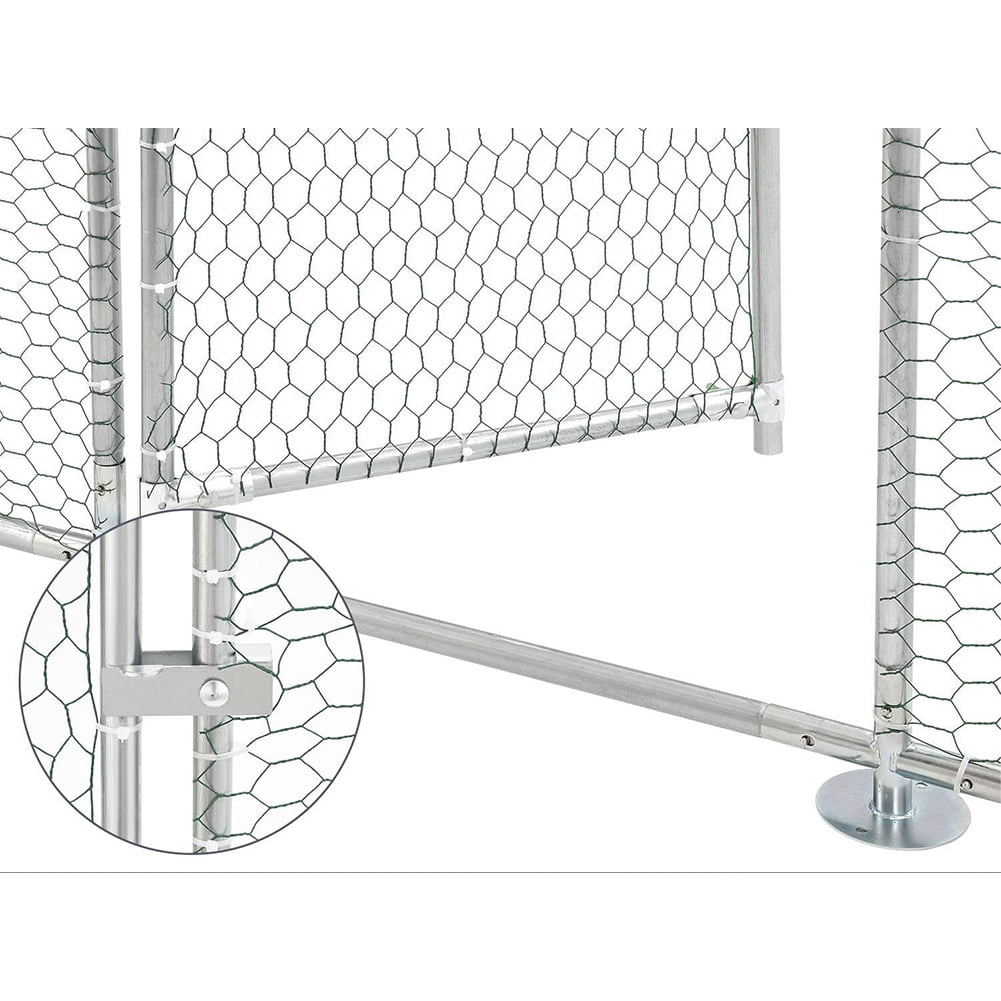 Kadyn Walk-in Poultry Cage , Large Metal Chicken Coop, Chicken Run House Duck Rabbit Pen with Waterproof & Anti-UV Cover for Outdoor Yard Farm Use
