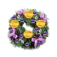 thumbnail image 2 of Neoyler Advent Wreath Christmas Decorations Christmas Mantel Decor Metal Base Lifelike Spruce Branches Drip Tray Candles Not Included Mantel Decor Warm Holiday Moments 11.8In, 2 of 2