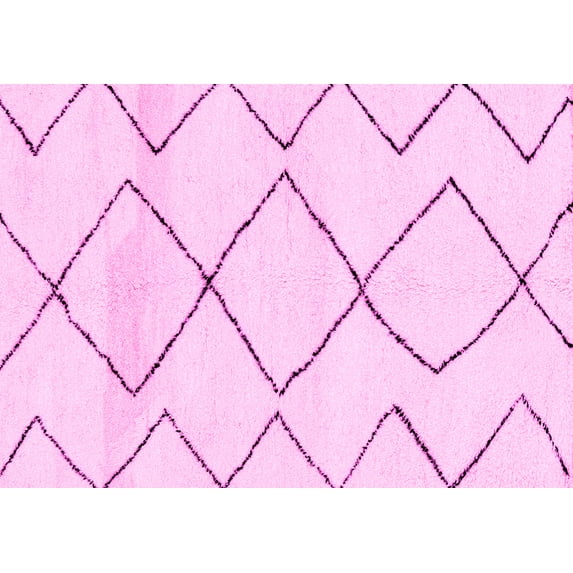 Ahgly Company Indoor Rectangle Solid Pink Modern Area Rugs, 3' x 5'