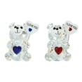 thumbnail image 2 of GeBuSn 2PCS Clear Bear Figurine Valentine's Day I You Bear Ornament Collectible Tabletop Bear Statue For Wedding Birthday Party ï¼A+Bï¼, 2 of 9