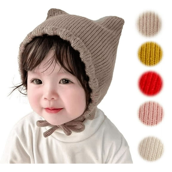 Yoyauz Baby Knit Winter Cap Baby Newborn Toddler Autumn Cute Earmuff Cotton Lined Beanie Suitable for Boys and Girls