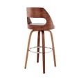 thumbnail image 5 of HomeRoots 476951 37 in. Faux Leather & Manufactured Wood Swivel Counter Height Bar Chair, Gray, 5 of 5