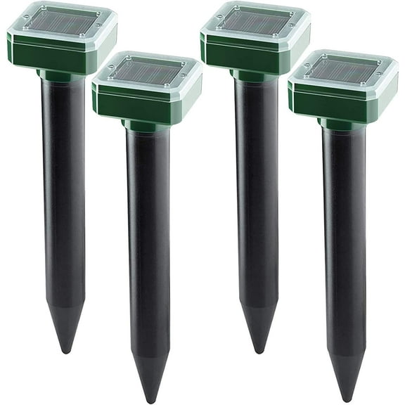 Chainplus Solar Mole Repellent Ultrasonic - 4 Pack Gopher Vole Repellent to Prevent Rodents from Lawn Gardens & Yard - Groundhog Repellent Solar Powered