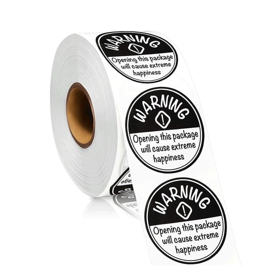 Black and White Adorable Warning: Happiness Labels / 500 Package Stickers /Labels