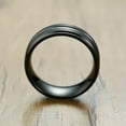 thumbnail image 7 of 8MM Black Matte Finished Male Band Men's Stainless Steel Trend Ring Size 7-12, 7 of 7