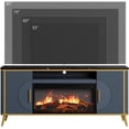 thumbnail image 4 of Vecenuy Fluted Fireplace TV Stand Up to 80" TVs, Modern Entertainment Center with 30" Electric Fireplace, Luxury Media Console with Adjustable Shelves for Living Room, Navy Blue, 4 of 8