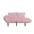 thumbnail image 2 of Watercolor Futon Couch, Pastel Tones Swirling Blossoming Petals and Leaves, Daybed with Metal Frame Upholstered Sofa for Living Dorm, Loveseat, Coral Peach, by Ambesonne, 2 of 4