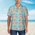 thumbnail image 4 of Lsque Cute Corgi Head pattern Hawaiian Shirt for Men, Unisex Summer Beach Casual Short Sleeve Button Down Shirts-Large, 4 of 9